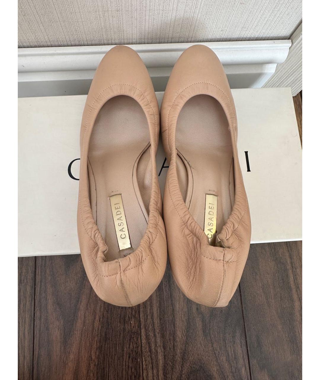 CASADEI Бежевые кожаные туфли, фото 3