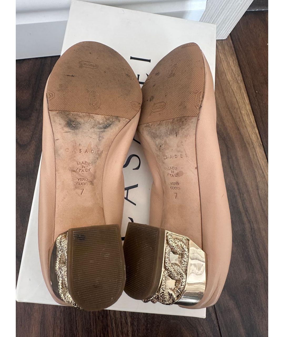 CASADEI Бежевые кожаные туфли, фото 5