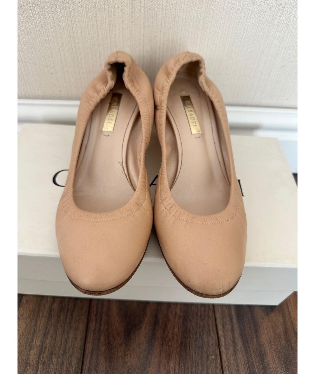 CASADEI Бежевые кожаные туфли, фото 2