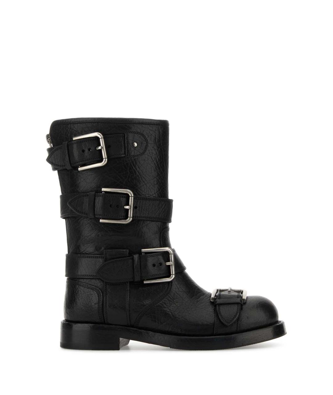 DOLCE&GABBANA Черные кожаные полусапоги, фото 1