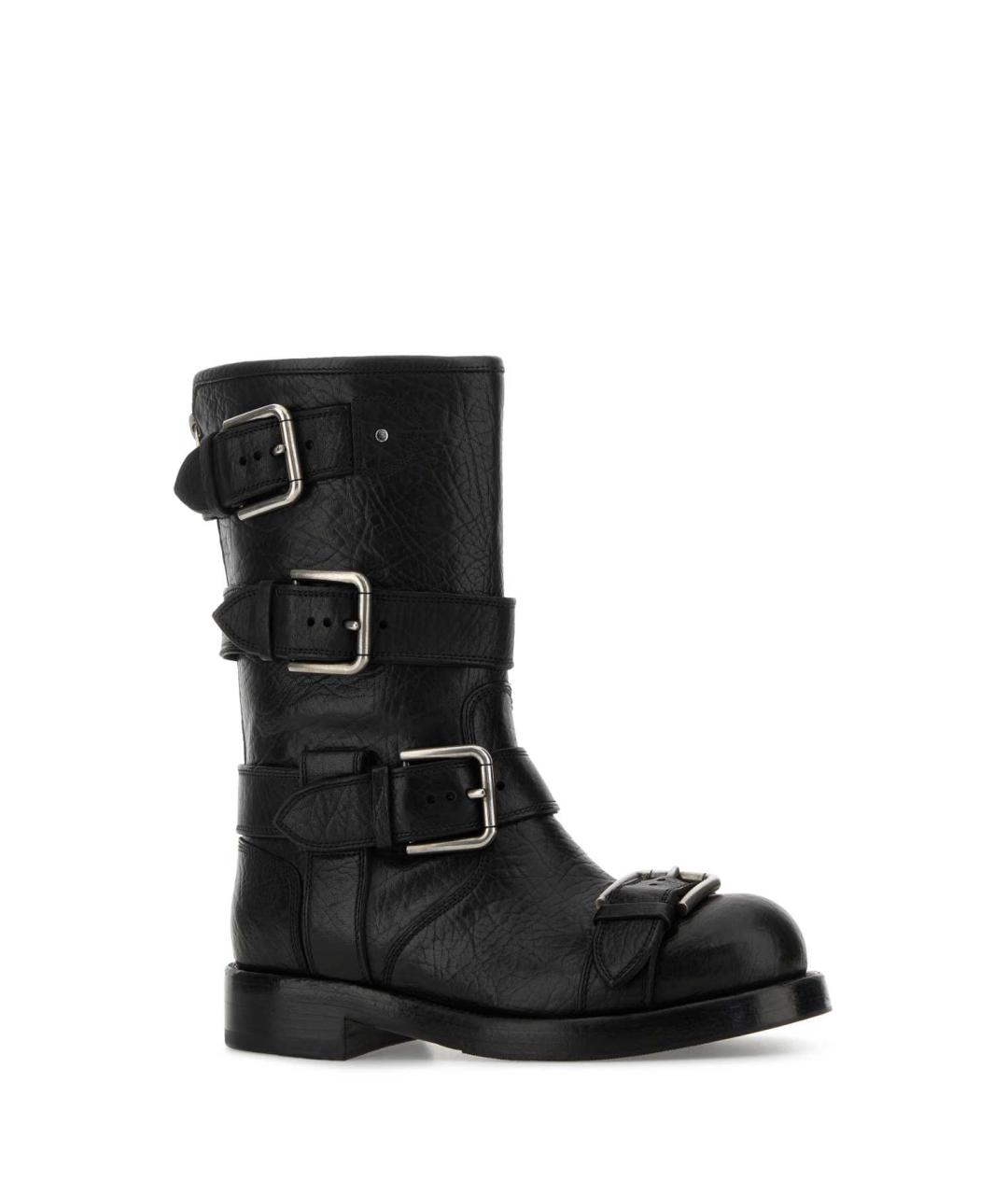 DOLCE&GABBANA Черные кожаные полусапоги, фото 2