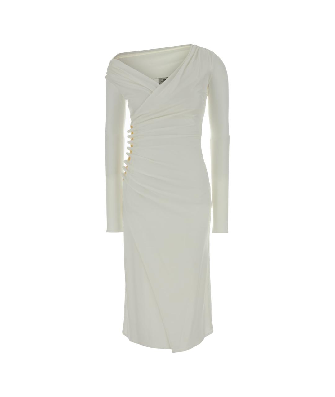 ELISABETTA FRANCHI Белое вискозное платье, фото 1