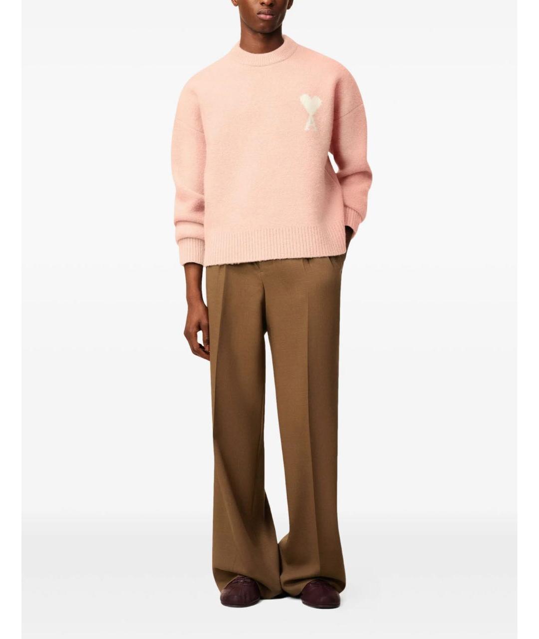 Ami Paris Коралловый шерстяной джемпер / свитер, фото 3