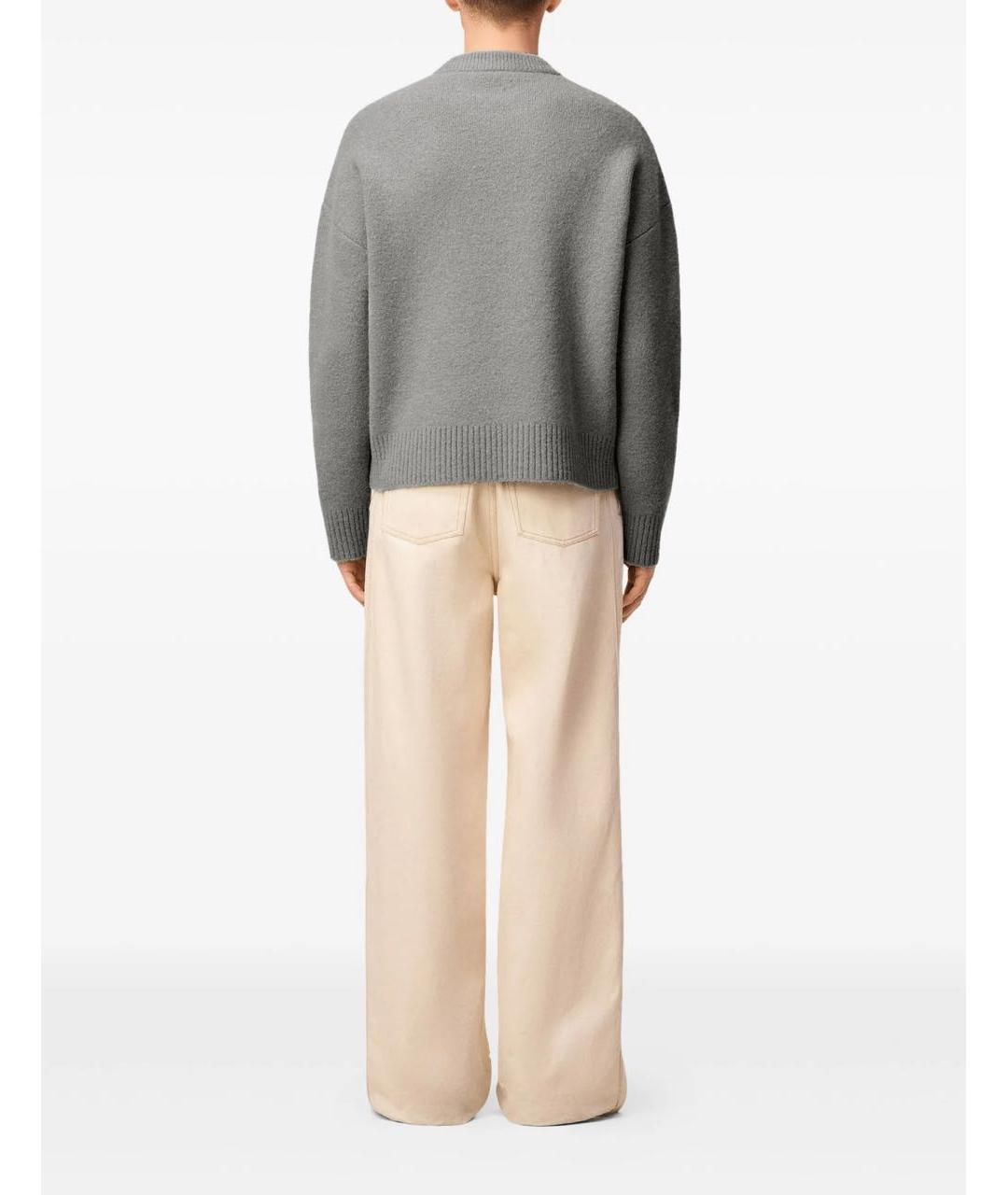 Ami Paris Серый шерстяной джемпер / свитер, фото 3