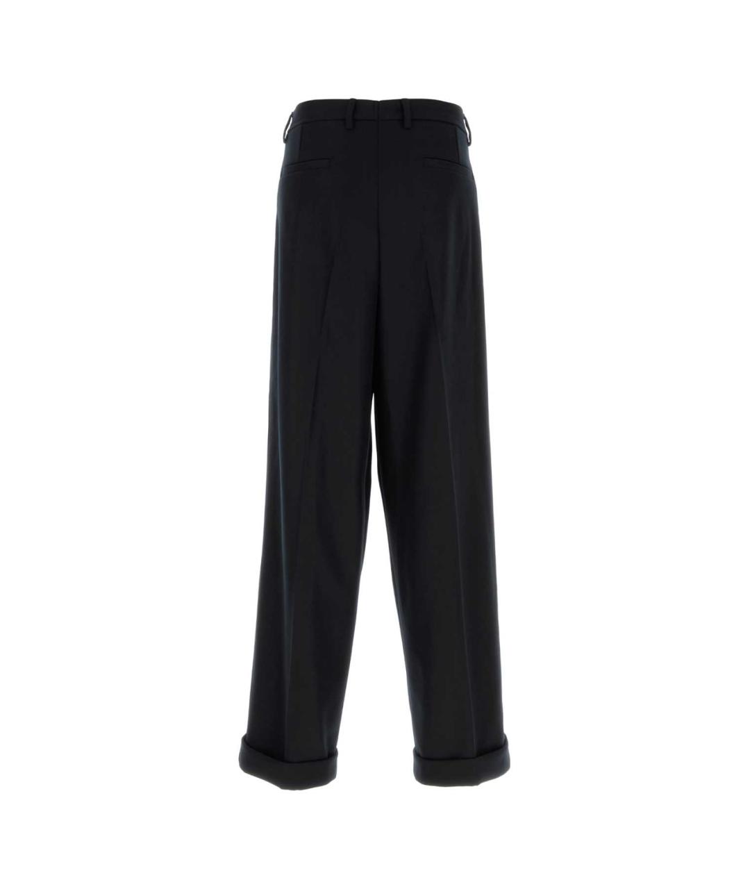 DOLCE&GABBANA Черные шерстяные повседневные брюки, фото 2