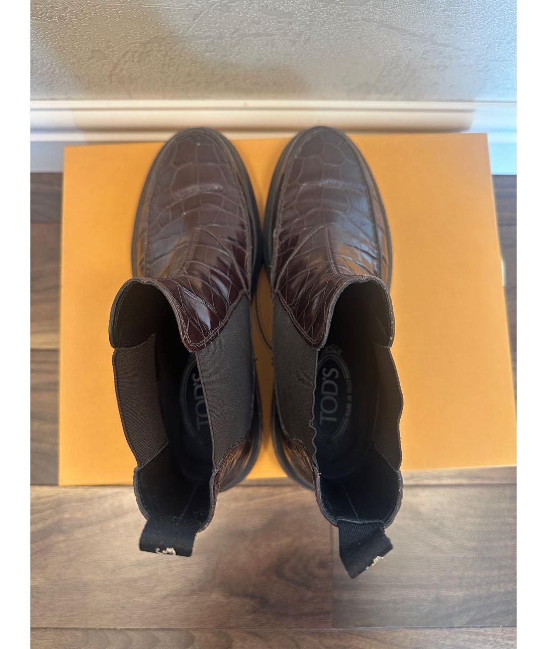 TOD'S Коричневые кожаные ботинки, фото 3