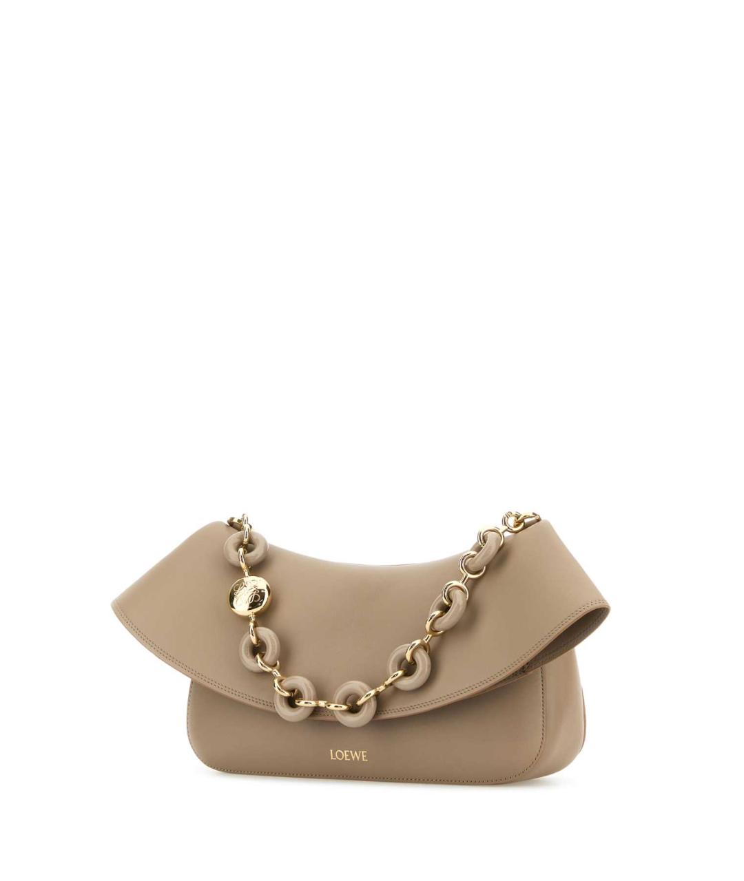 LOEWE Бежевая кожаная сумка через плечо, фото 2
