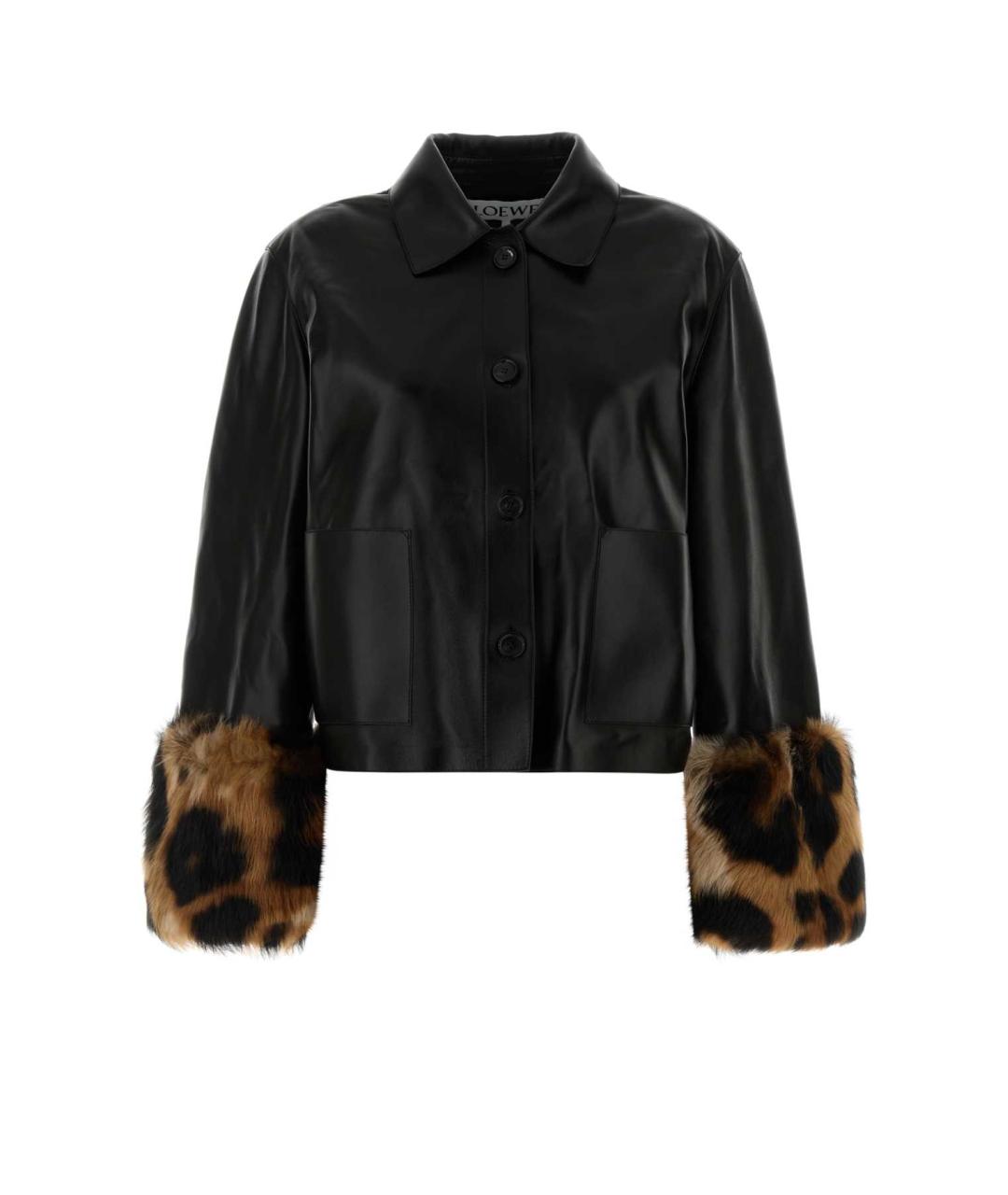 LOEWE Черная кожаная куртка, фото 1