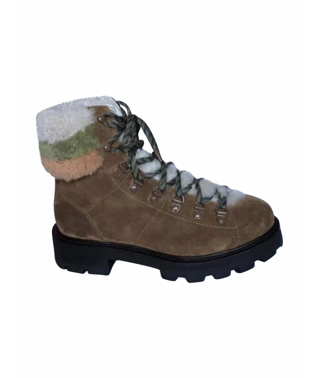 JIMMY CHOO Коричневые замшевые ботинки, фото 1