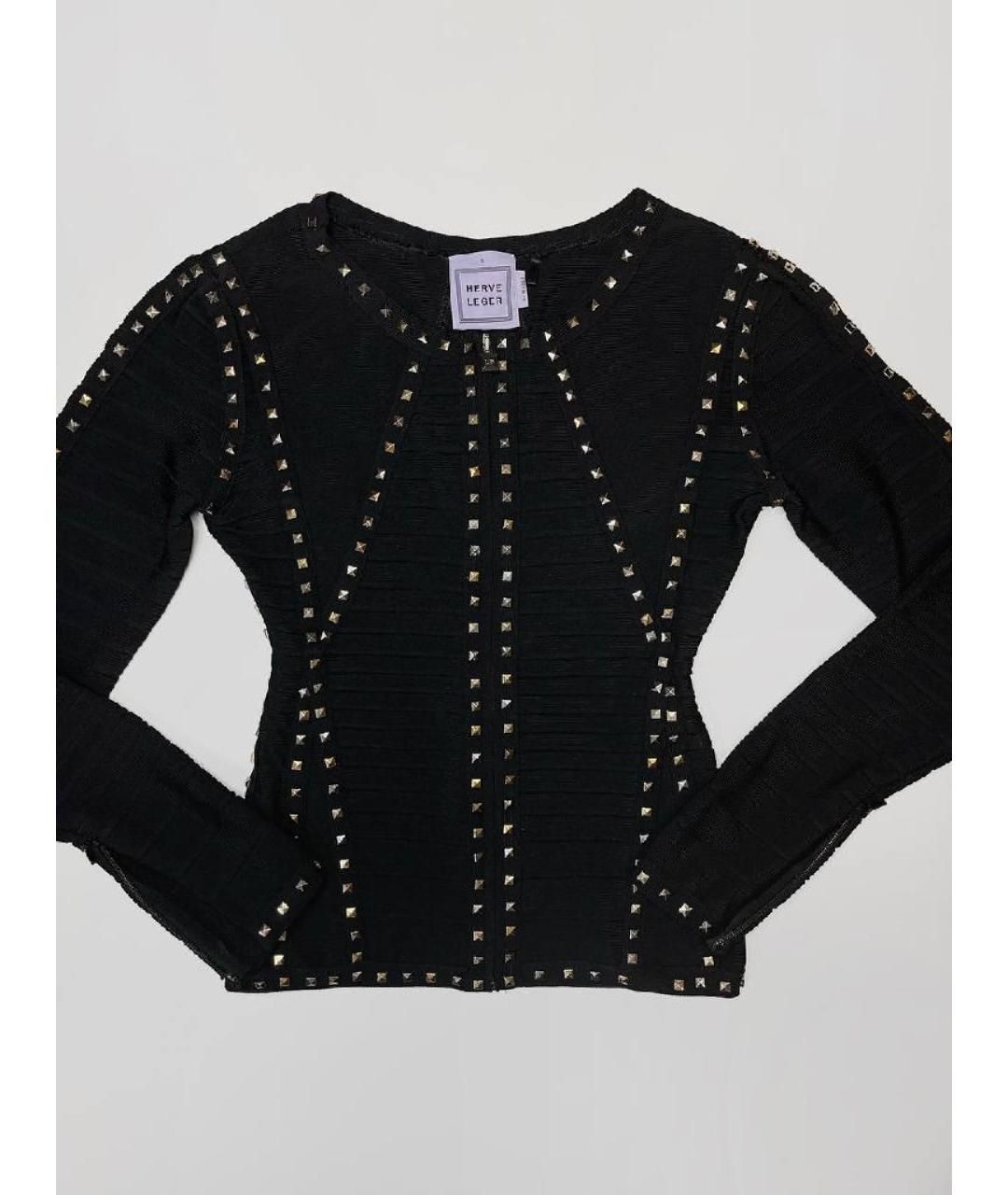 HERVE LEGER Черный вискозный жакет/пиджак, фото 9