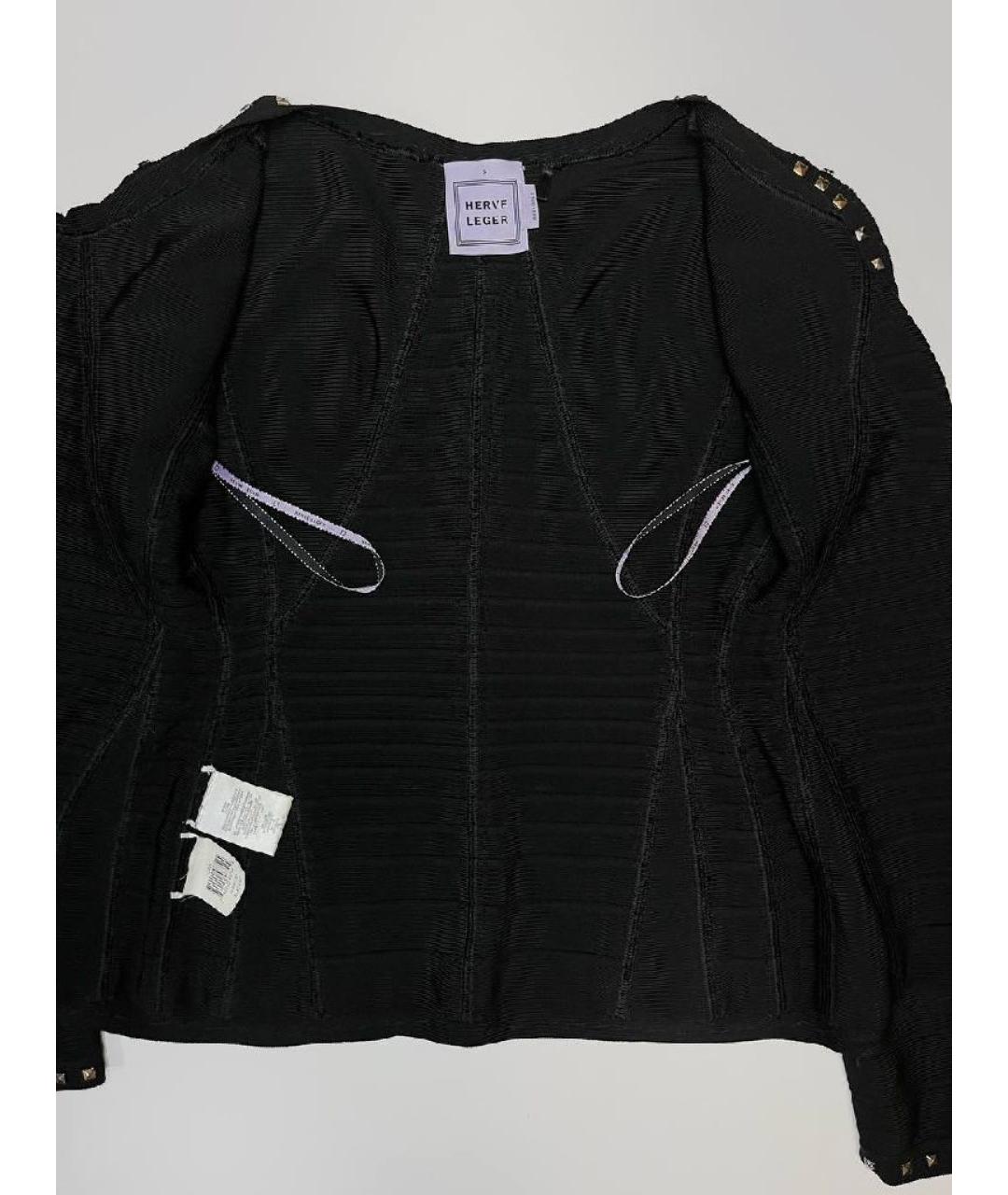 HERVE LEGER Черный вискозный жакет/пиджак, фото 4