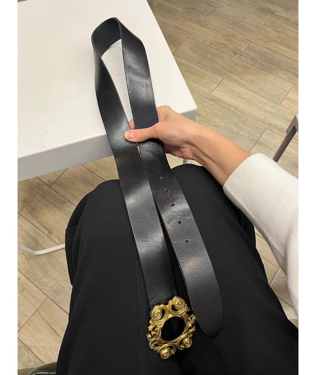 DOLCE&GABBANA Черный кожаный ремень, фото 5