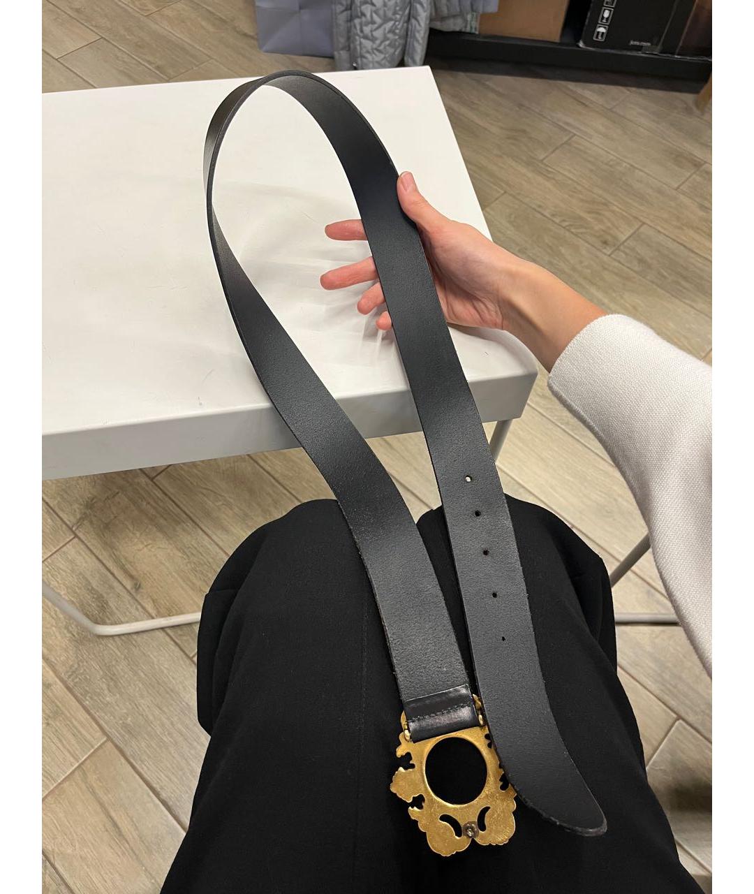 DOLCE&GABBANA Черный кожаный ремень, фото 6