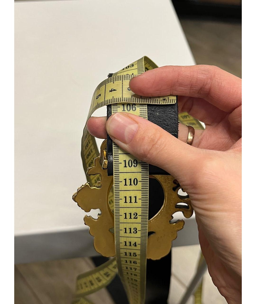 DOLCE&GABBANA Черный кожаный ремень, фото 3