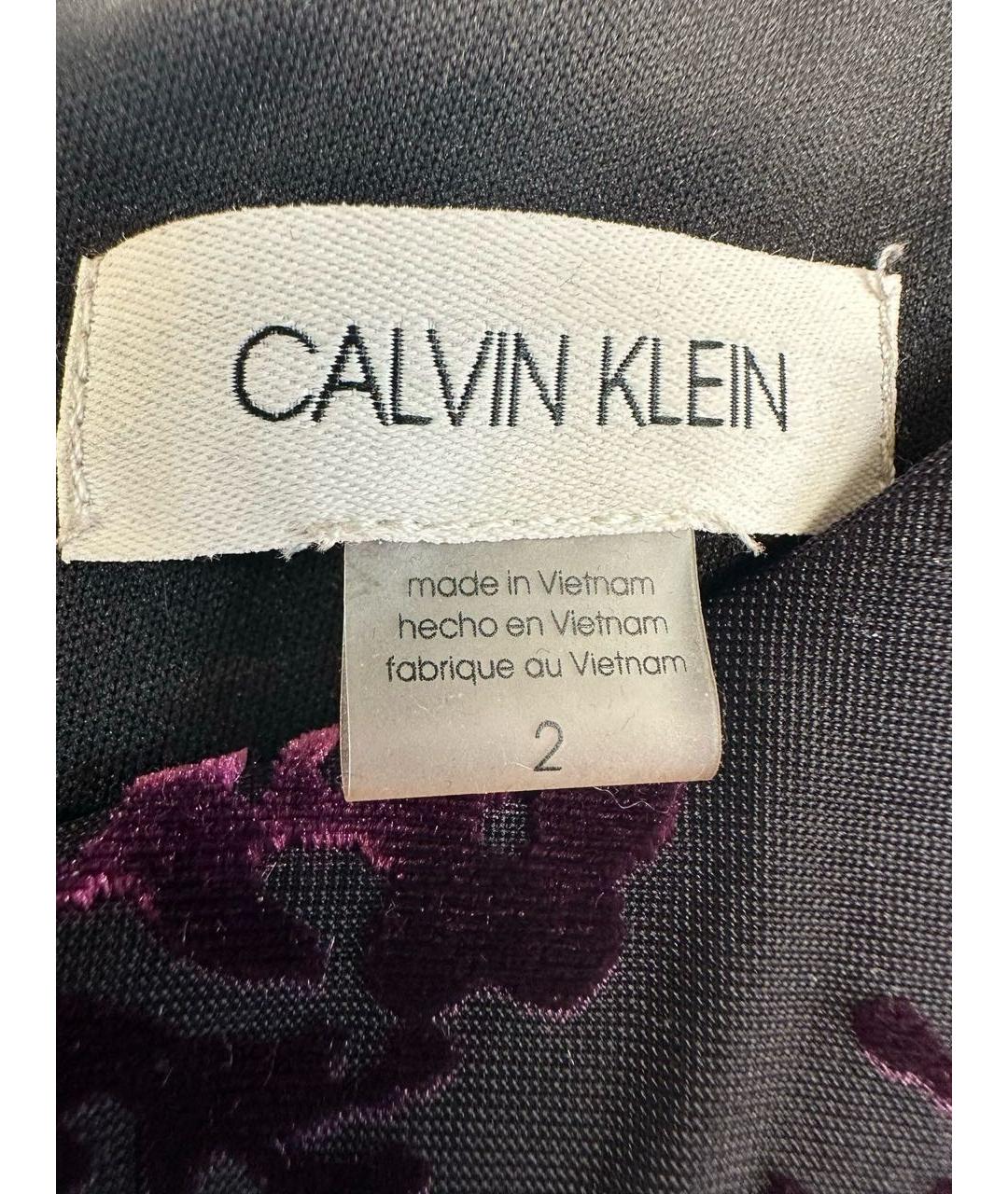 CALVIN KLEIN Фиолетовое бархатное коктейльное платье, фото 3