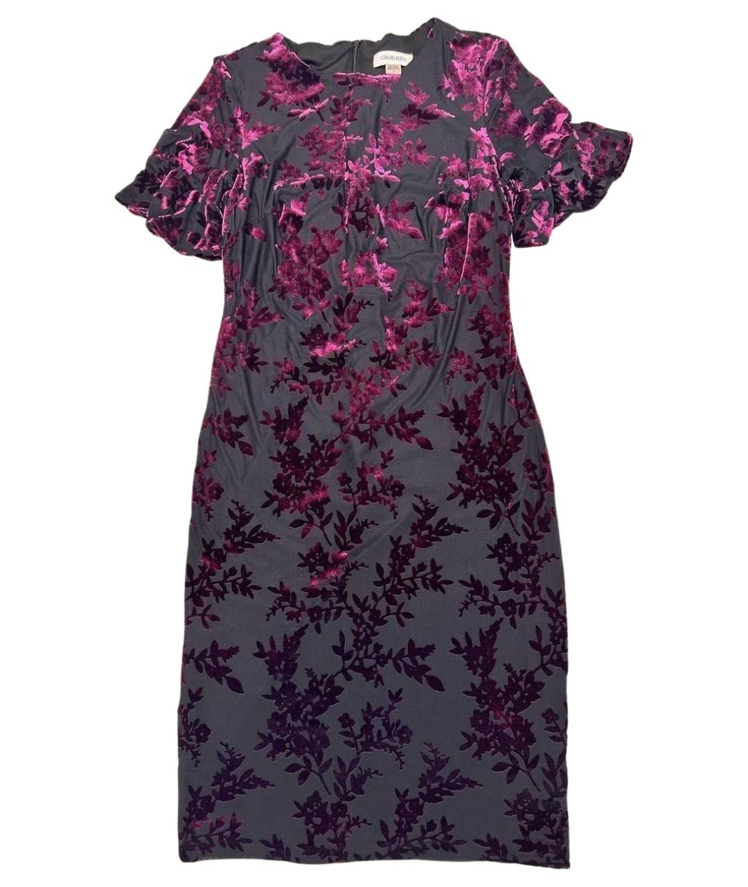 CALVIN KLEIN Фиолетовое бархатное коктейльное платье, фото 1