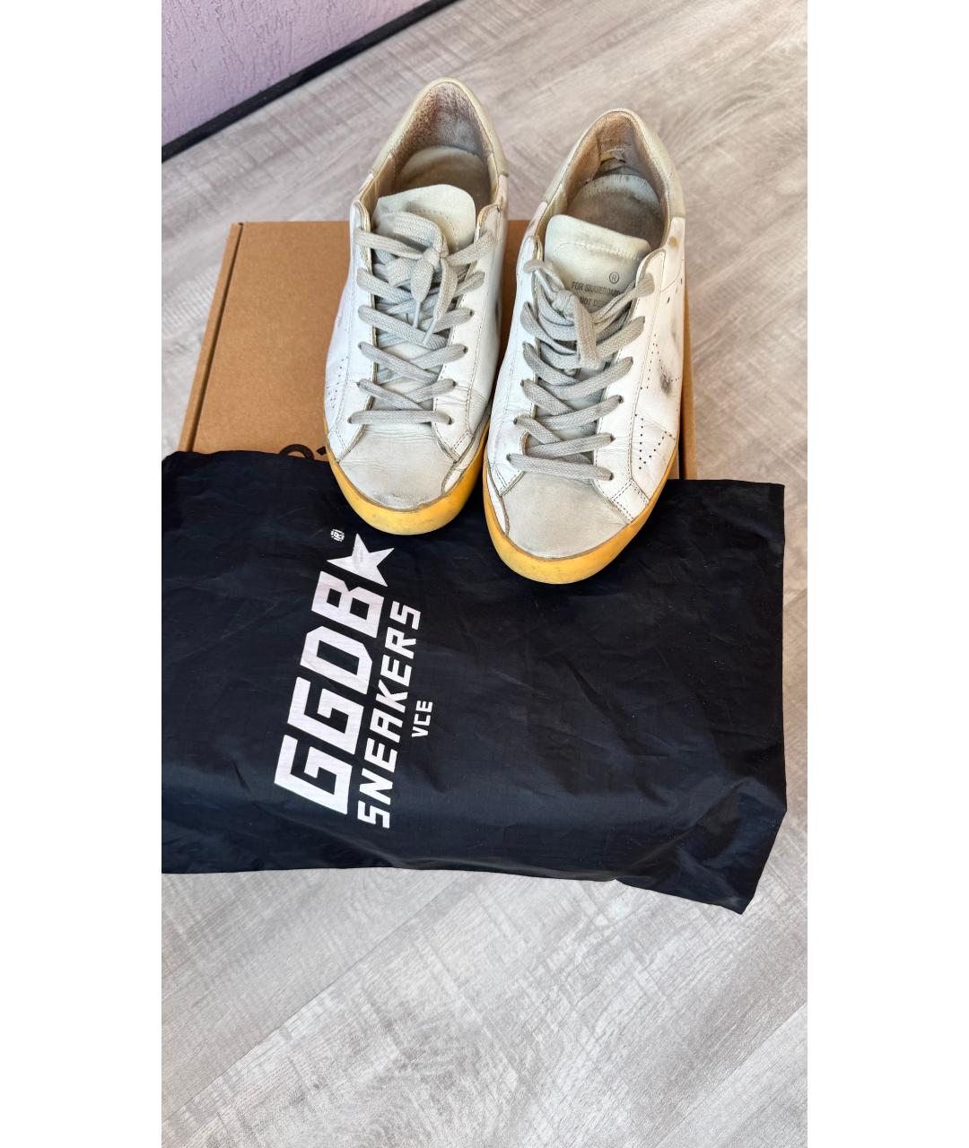 GOLDEN GOOSE DELUXE BRAND Серые кожаные кеды, фото 2