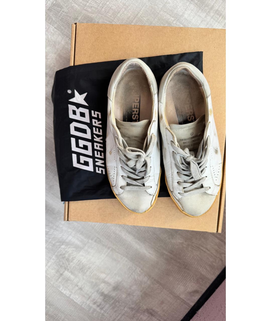 GOLDEN GOOSE DELUXE BRAND Серые кожаные кеды, фото 3