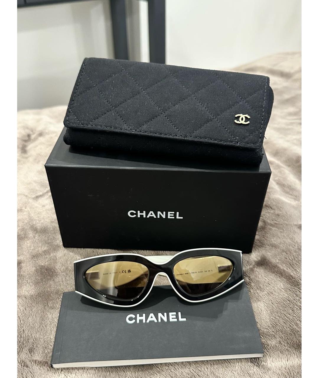 CHANEL Черные пластиковые солнцезащитные очки, фото 4