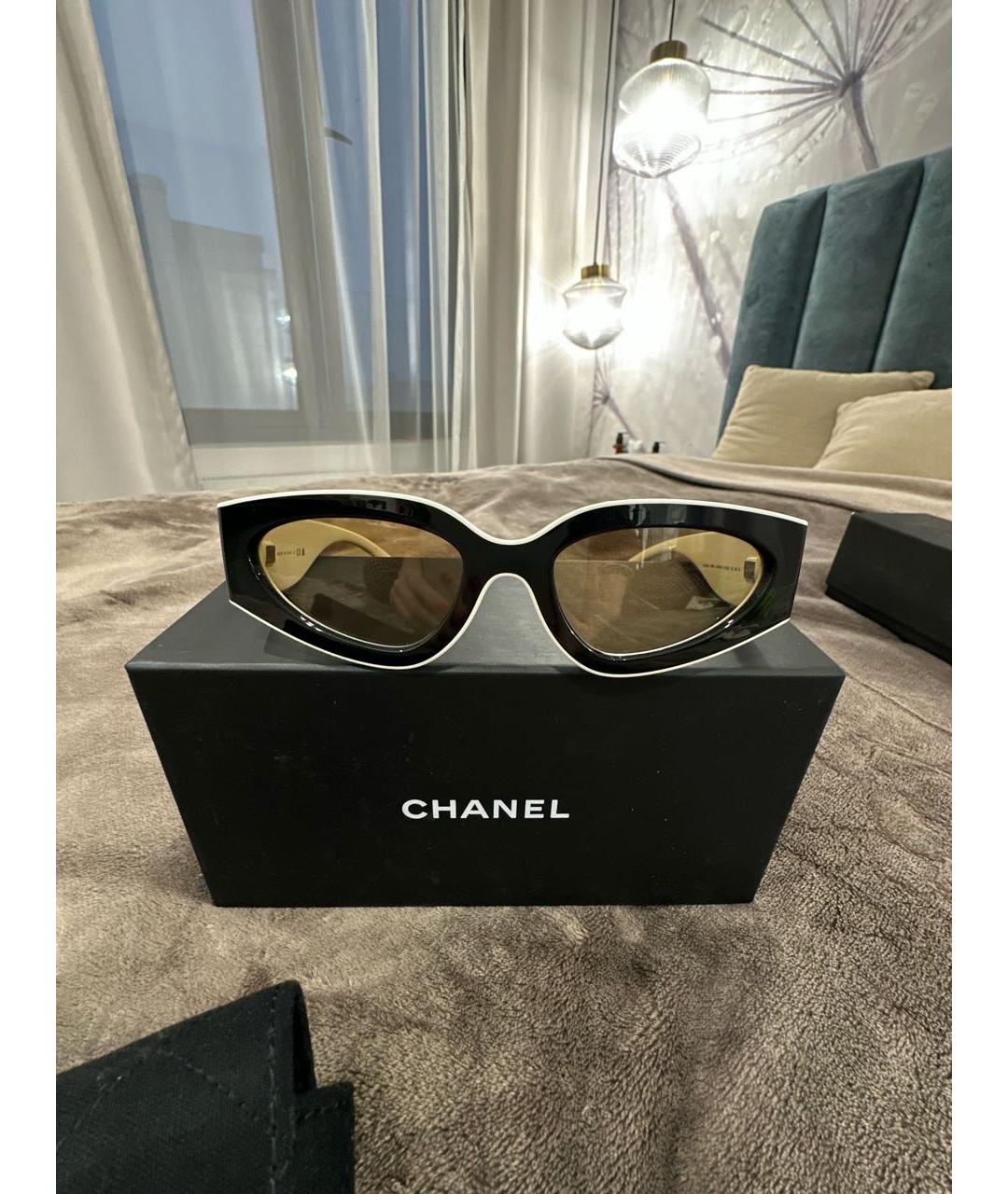 CHANEL Черные пластиковые солнцезащитные очки, фото 2