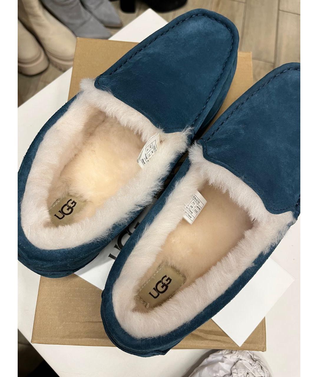 UGG AUSTRALIA Бирюзовые замшевые мокасины, фото 4
