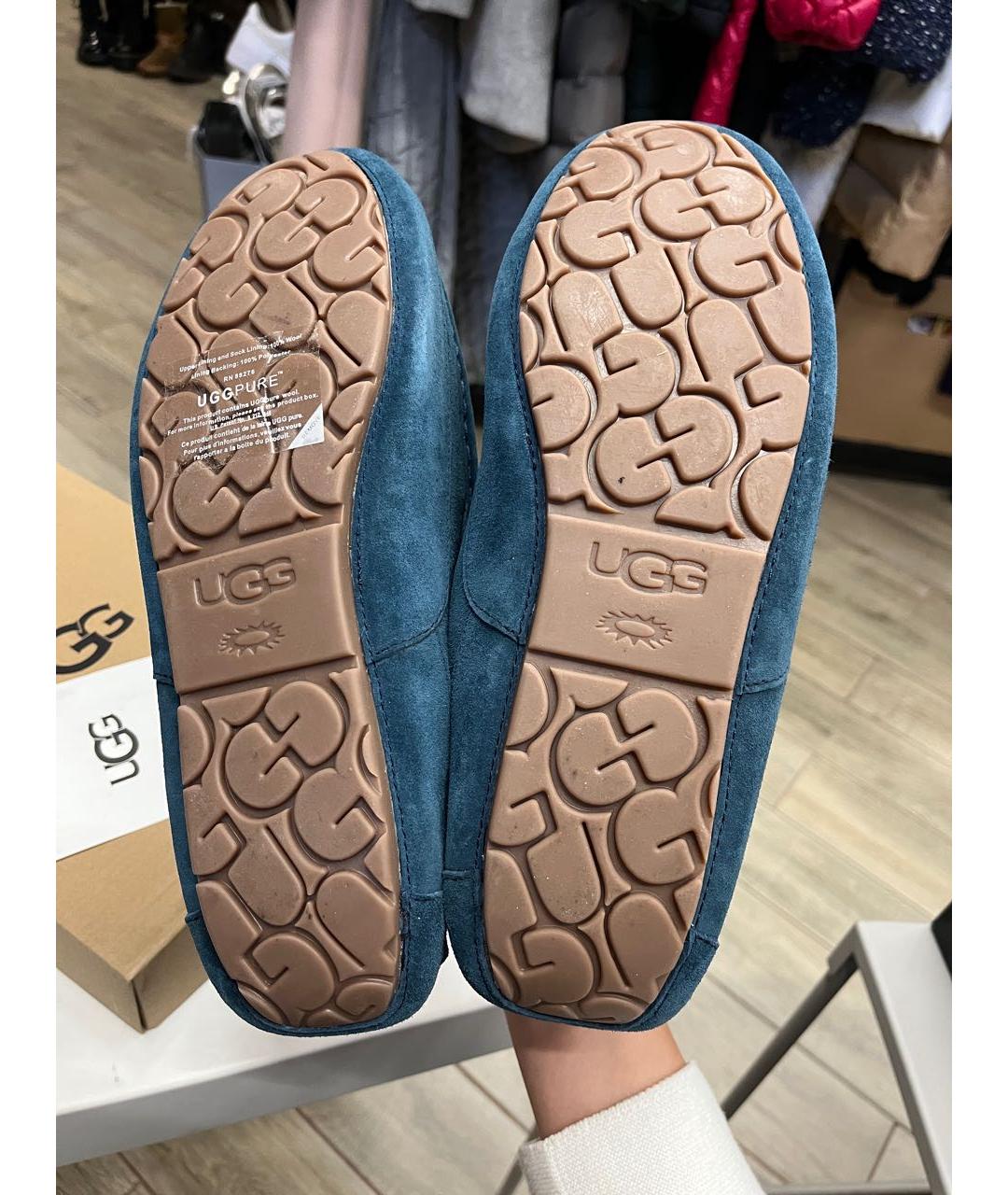 UGG AUSTRALIA Бирюзовые замшевые мокасины, фото 6