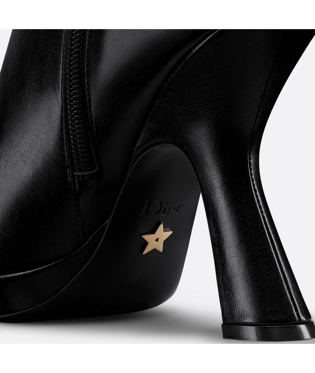 CHRISTIAN DIOR Черные кожаные ботильоны, фото 2