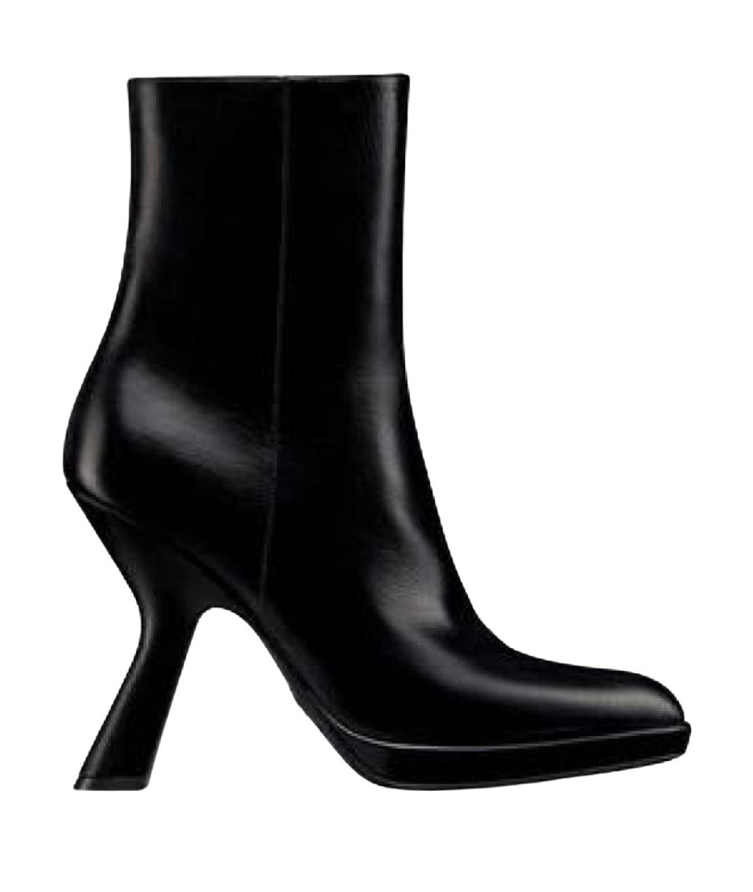 CHRISTIAN DIOR Черные кожаные ботильоны, фото 1