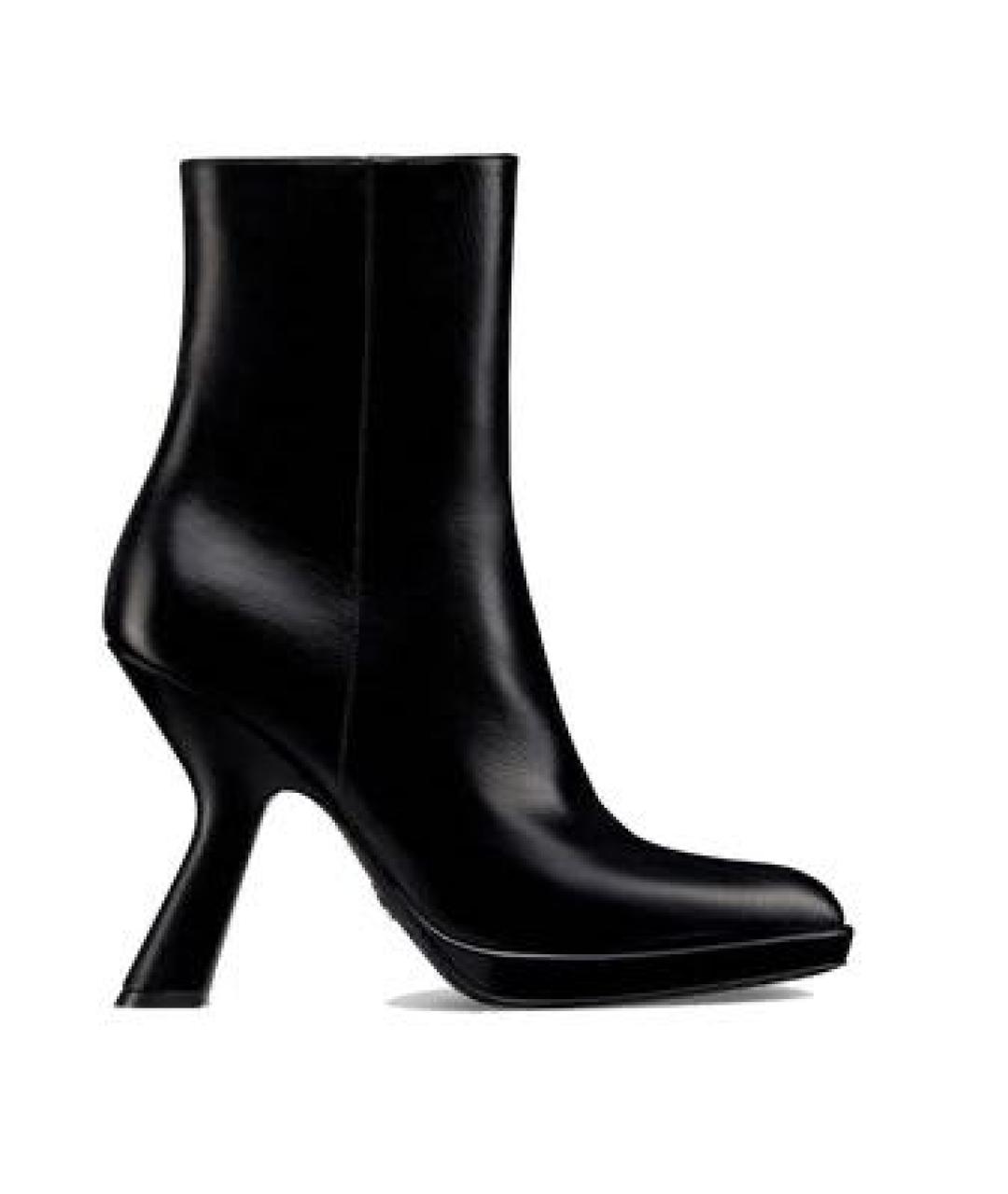 CHRISTIAN DIOR Черные кожаные ботильоны, фото 3