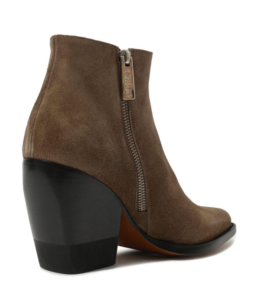 CHLOE Коричневые замшевые ботильоны, фото 4