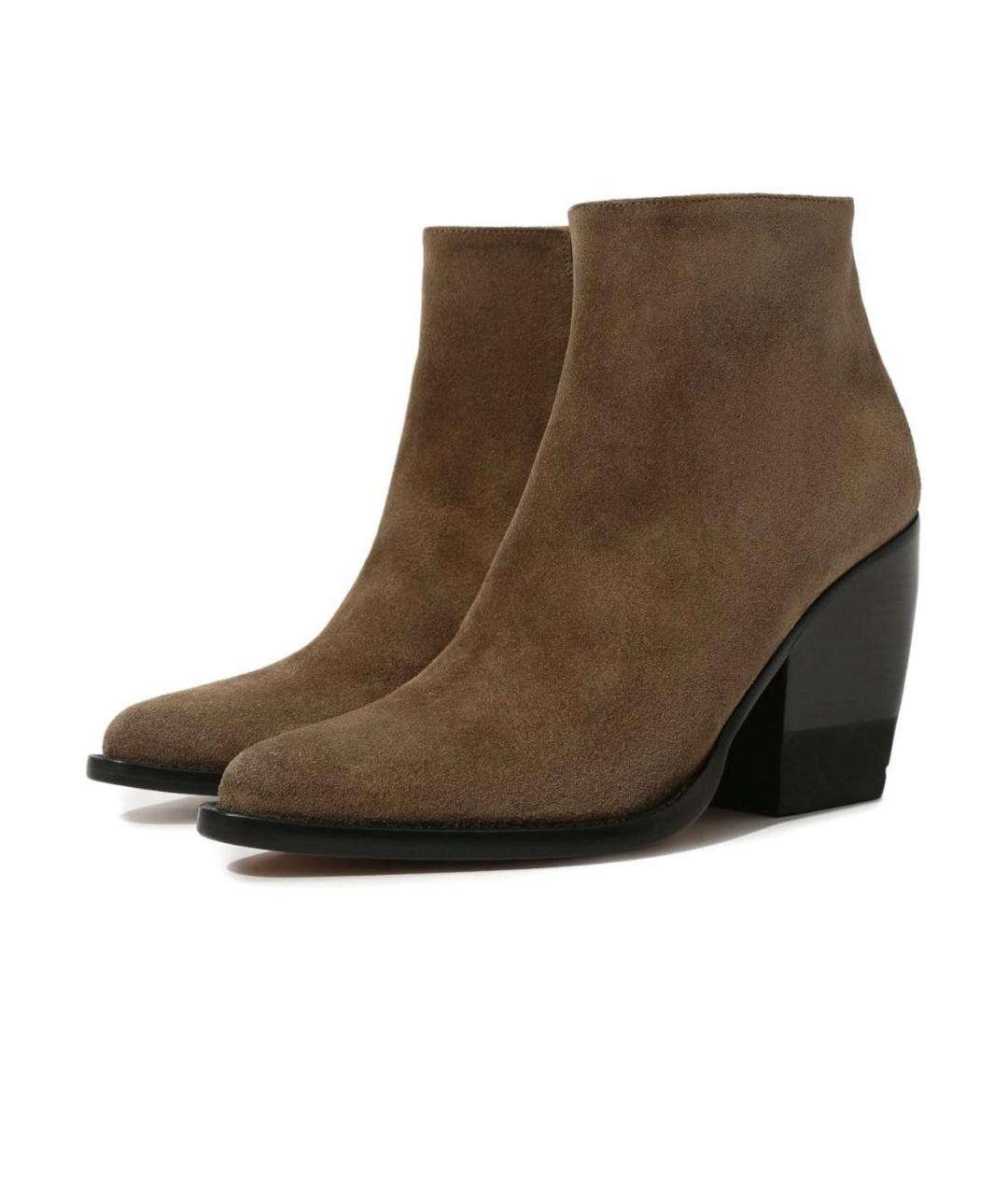 CHLOE Коричневые замшевые ботильоны, фото 2