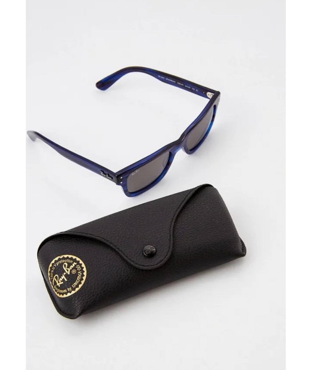 RAY BAN Темно-синие пластиковые солнцезащитные очки, фото 4