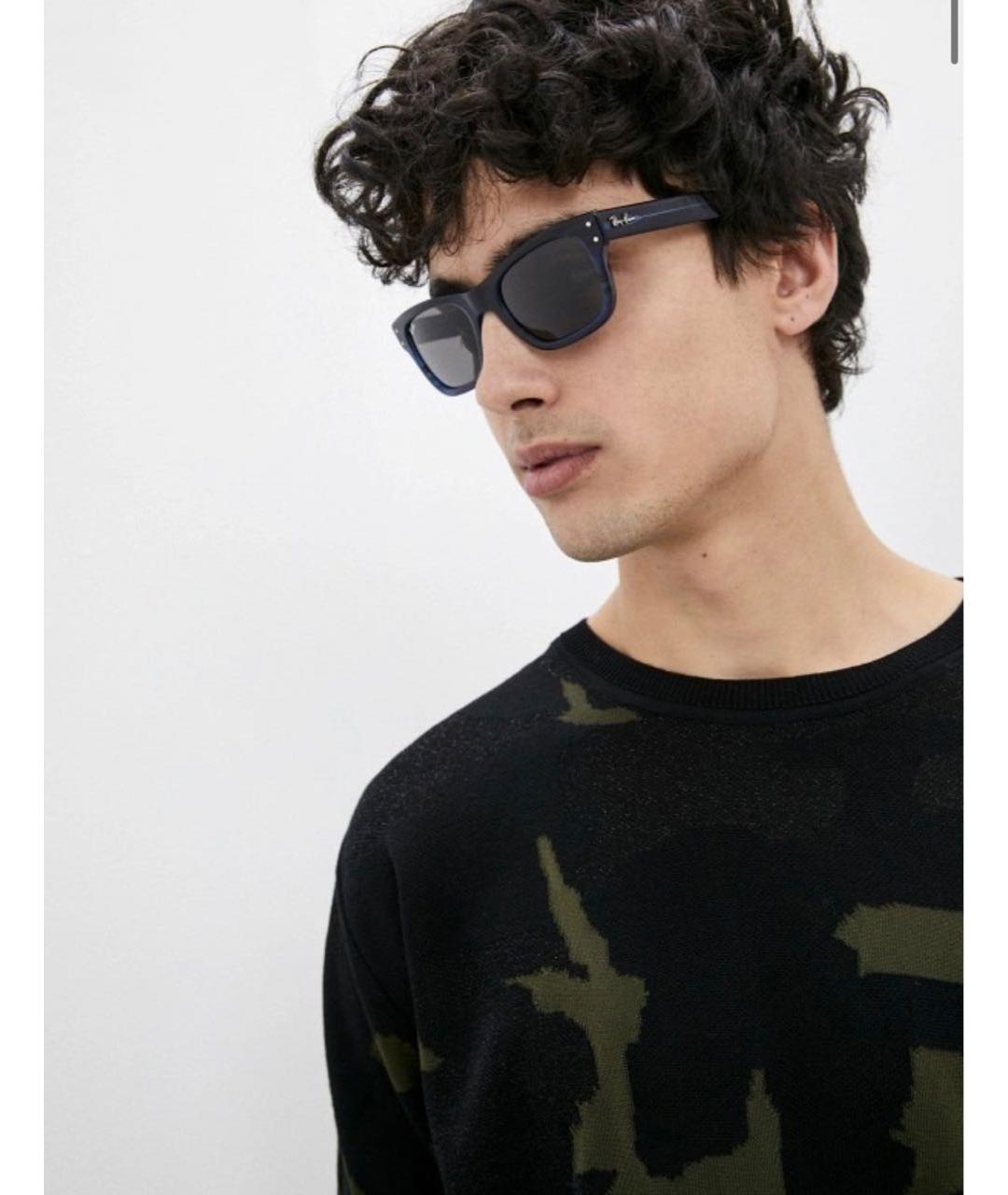 RAY BAN Темно-синие пластиковые солнцезащитные очки, фото 5