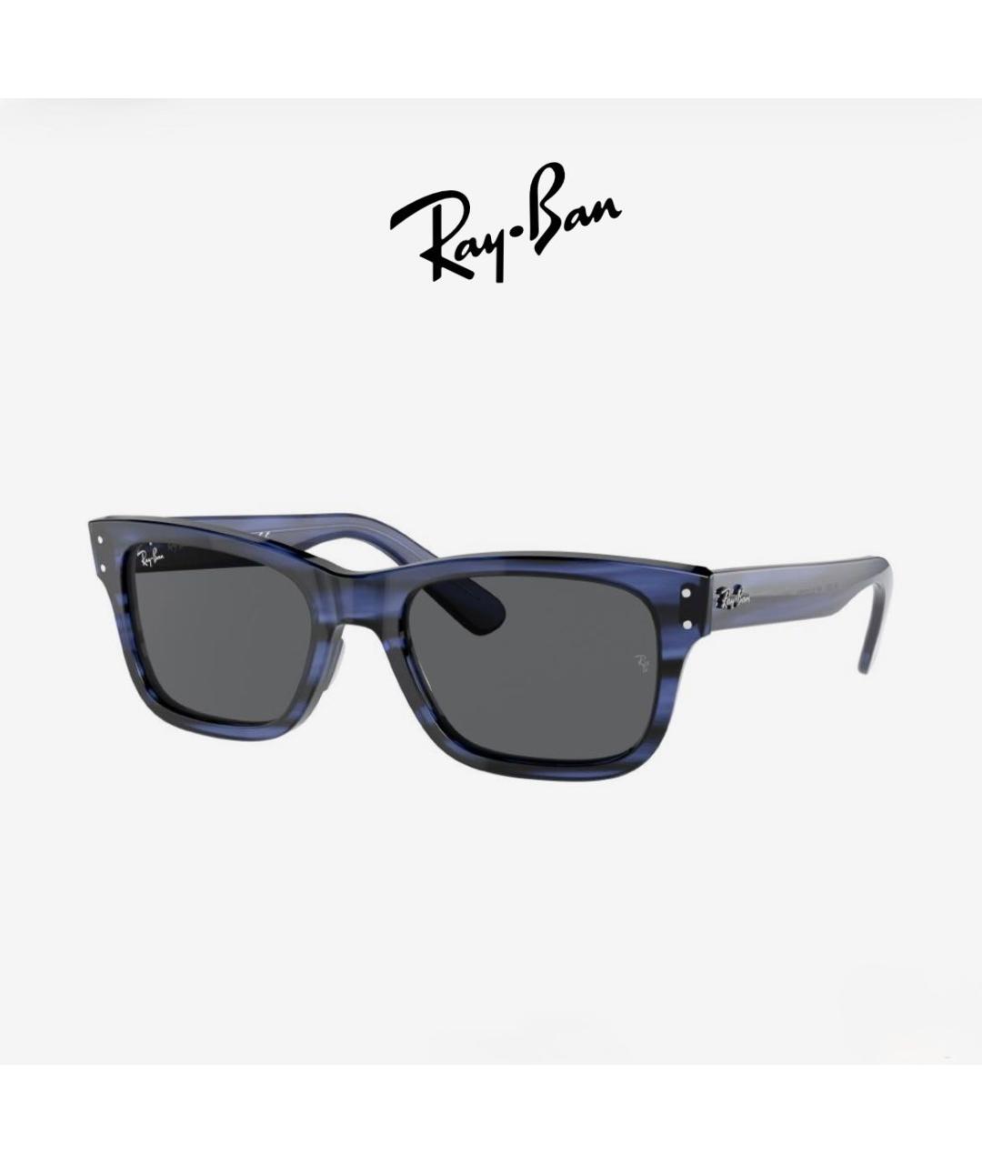 RAY BAN Темно-синие пластиковые солнцезащитные очки, фото 2