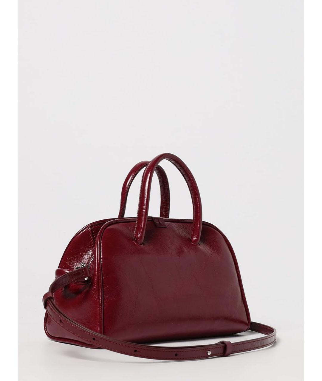 JACQUEMUS Бордовая кожаная сумка с короткими ручками, фото 3
