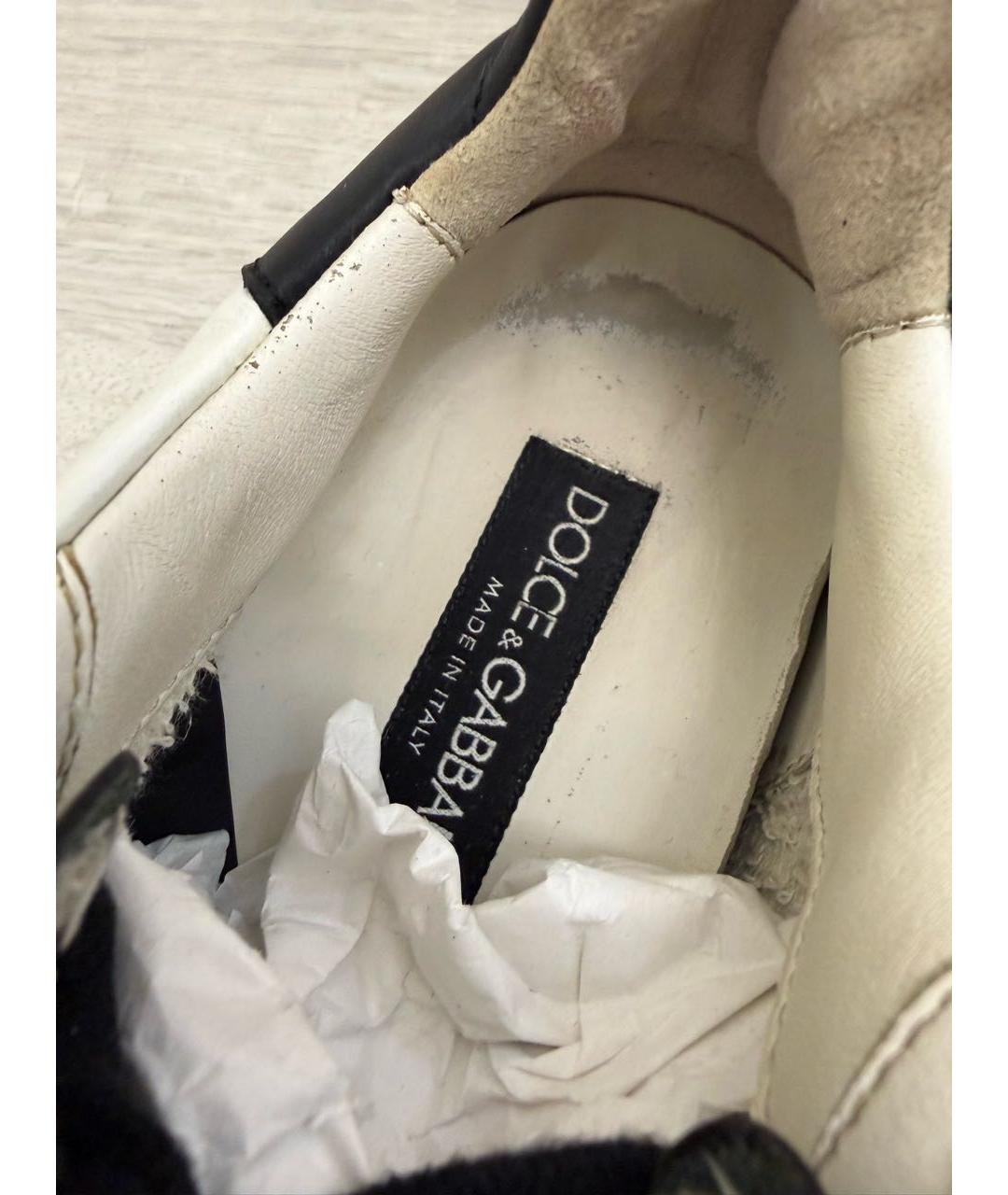 DOLCE&GABBANA Белые кожаные кеды, фото 5