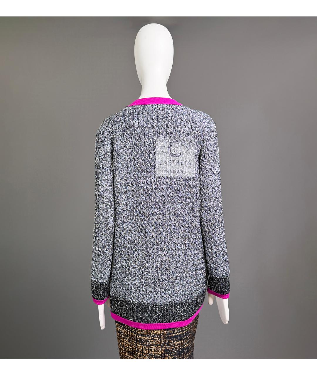 CHANEL Серый вискозный жакет/пиджак, фото 6