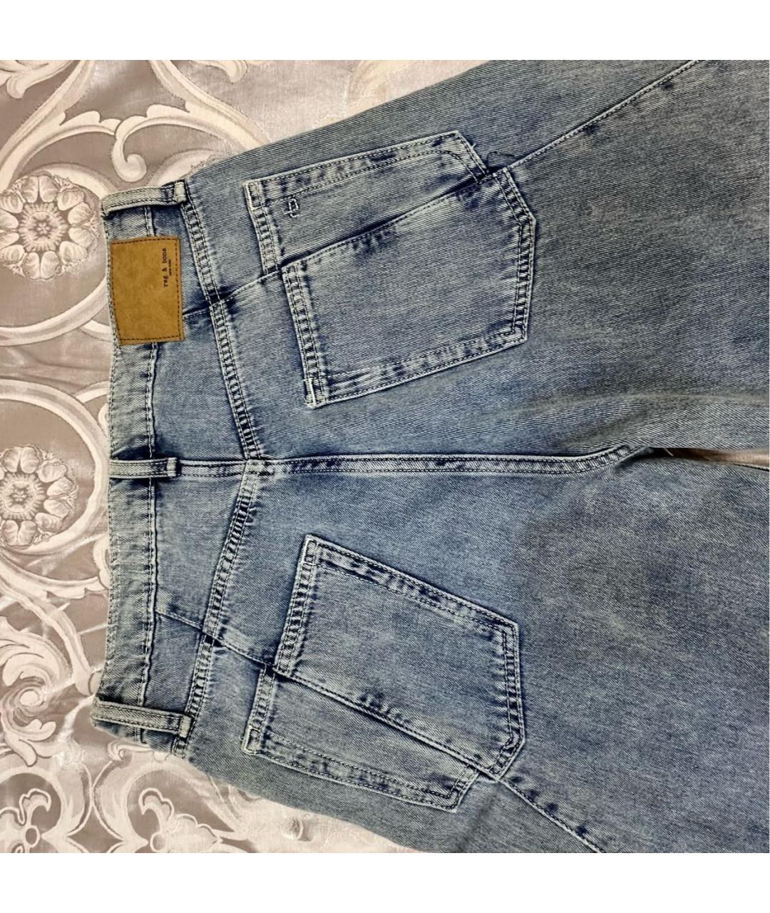 REFORMATION Голубые хлопковые джинсы клеш, фото 8