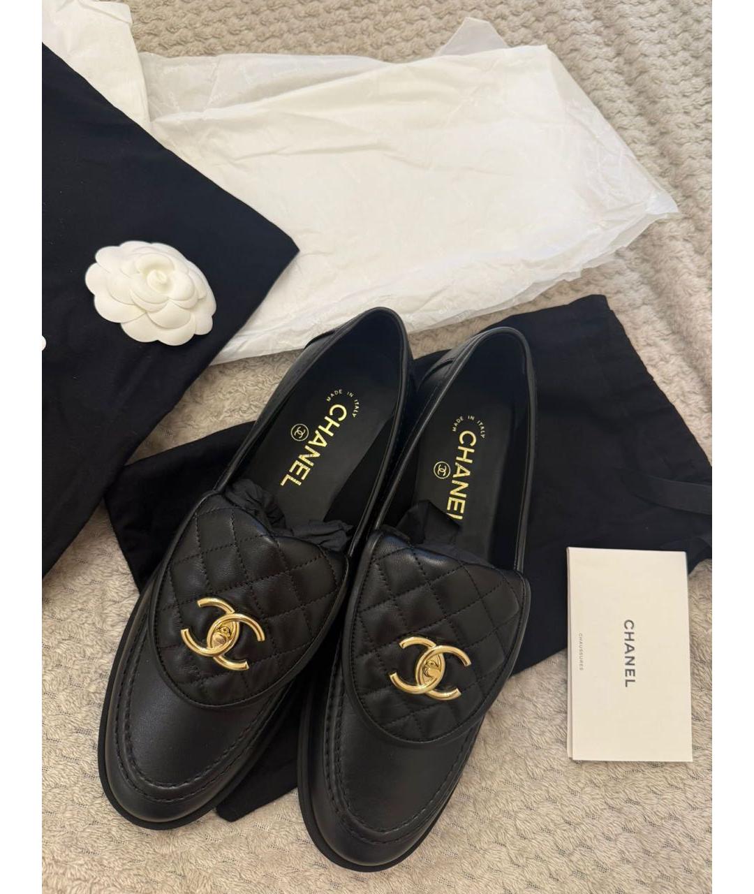 CHANEL Черные кожаные лоферы, фото 5