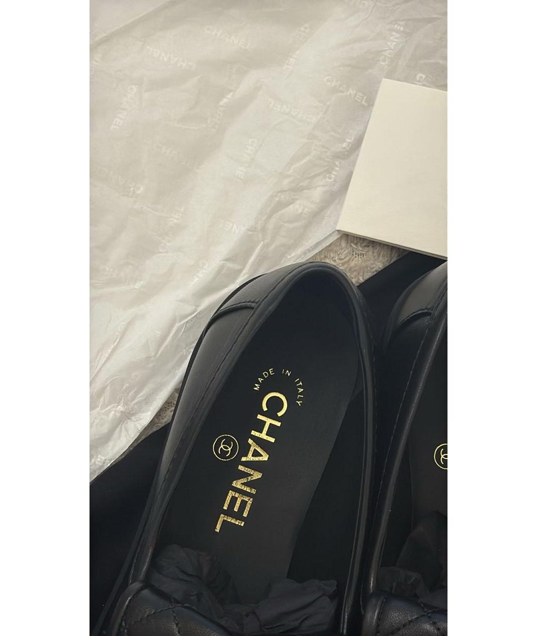 CHANEL Черные кожаные лоферы, фото 3
