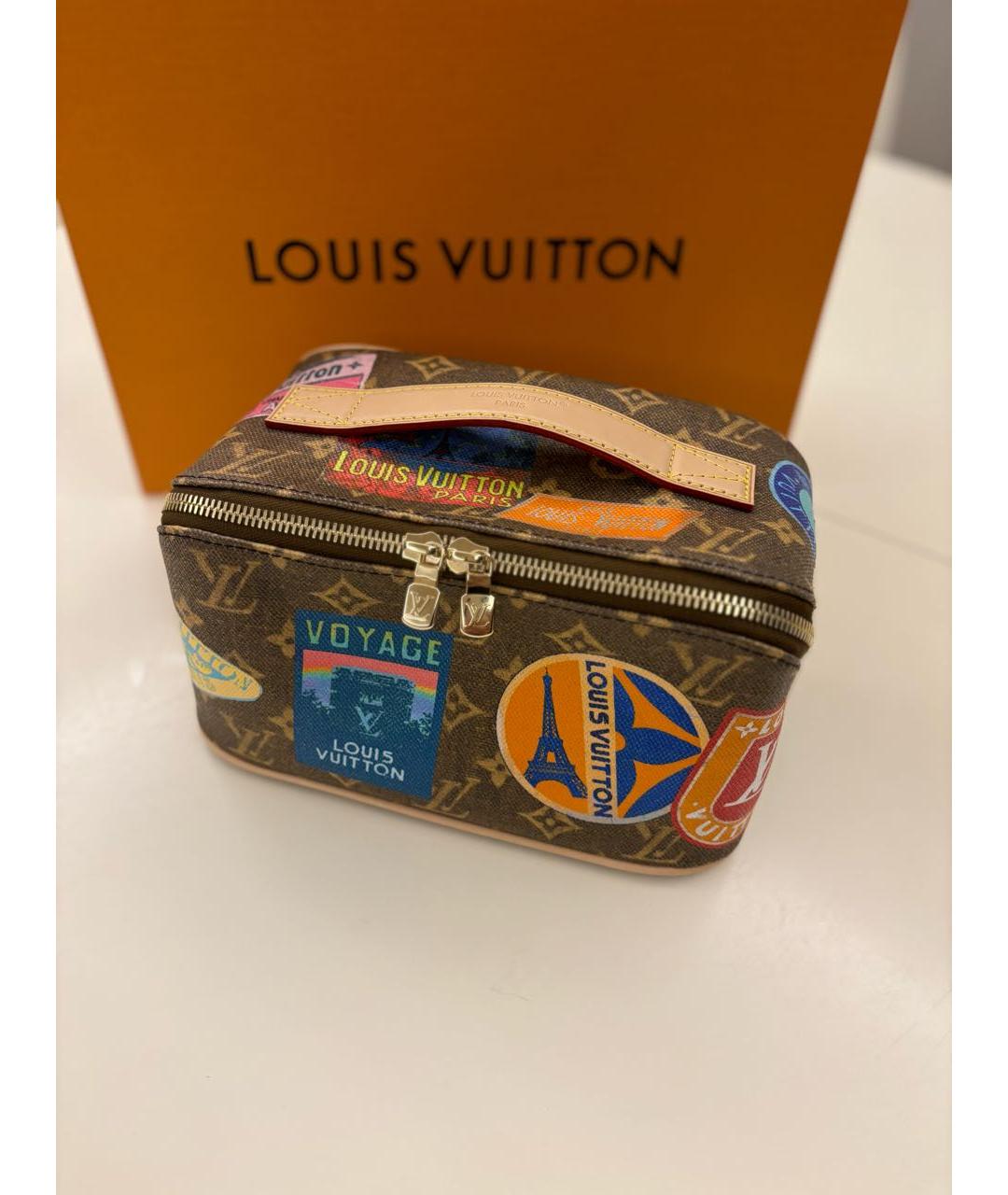 LOUIS VUITTON Коричневая косметичка, фото 8