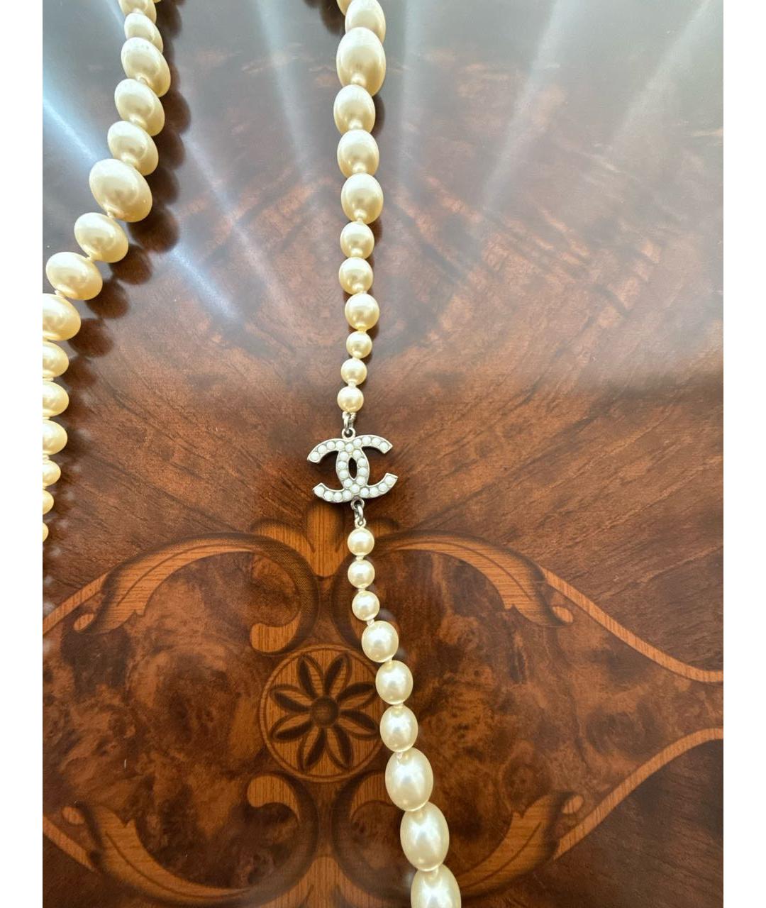 CHANEL Белое металлическое колье, фото 2