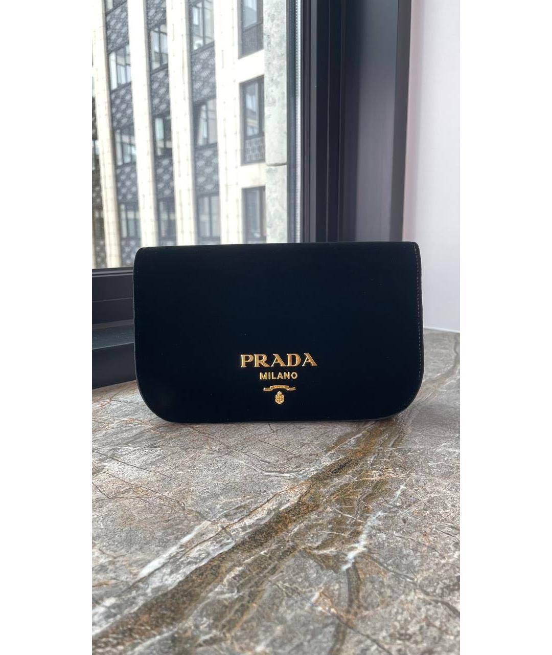 PRADA Черная бархатная сумка через плечо, фото 9