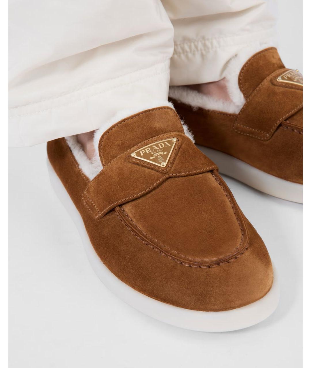 PRADA Коричневые замшевые лоферы, фото 6