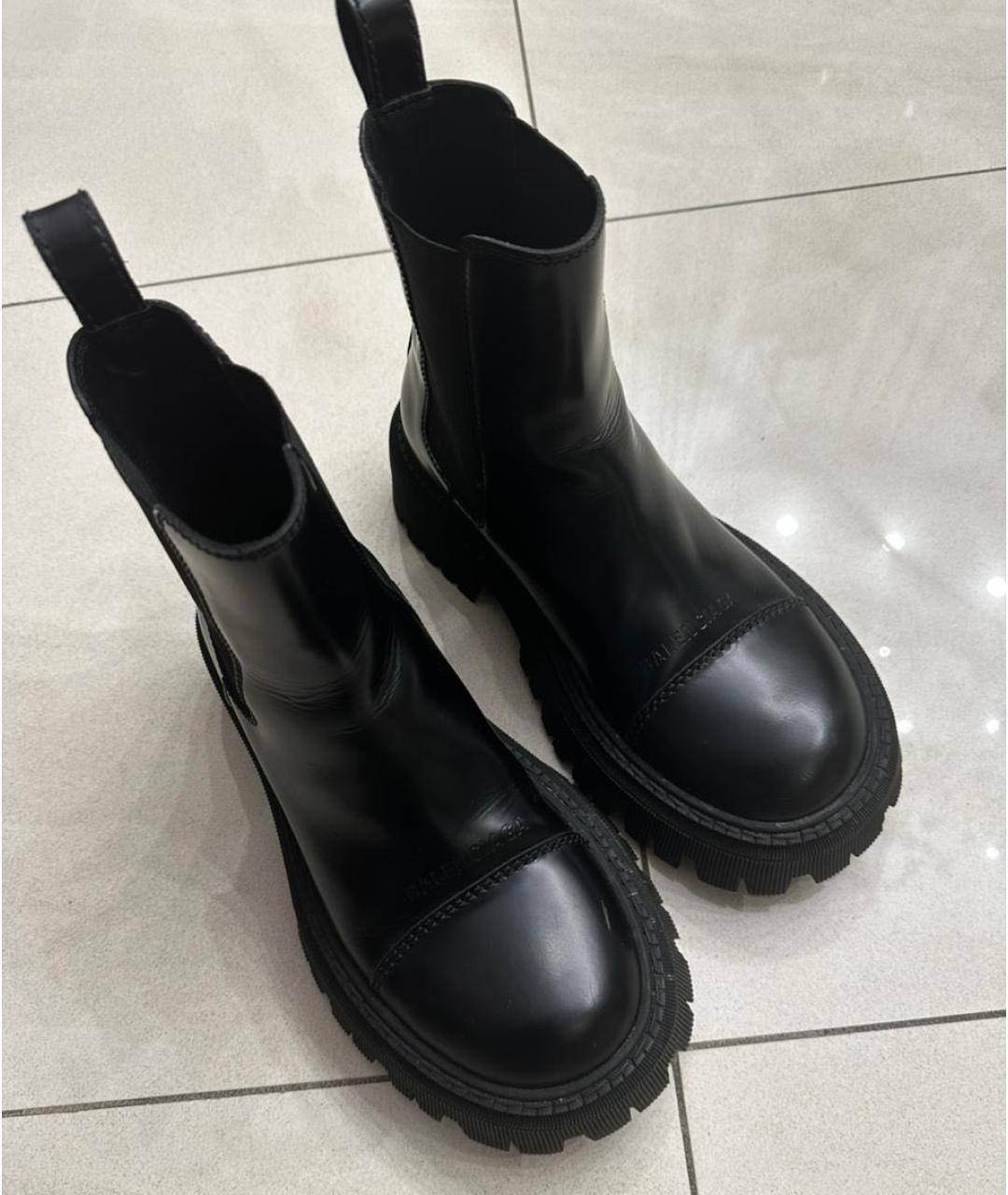 BALENCIAGA Черные кожаные ботинки, фото 5