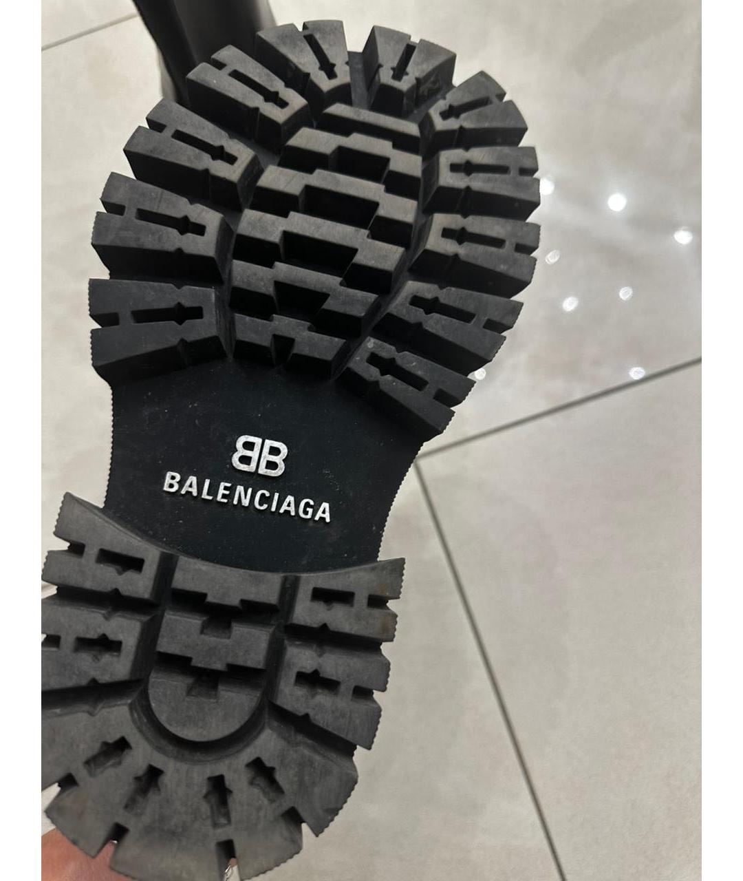 BALENCIAGA Черные кожаные ботинки, фото 3
