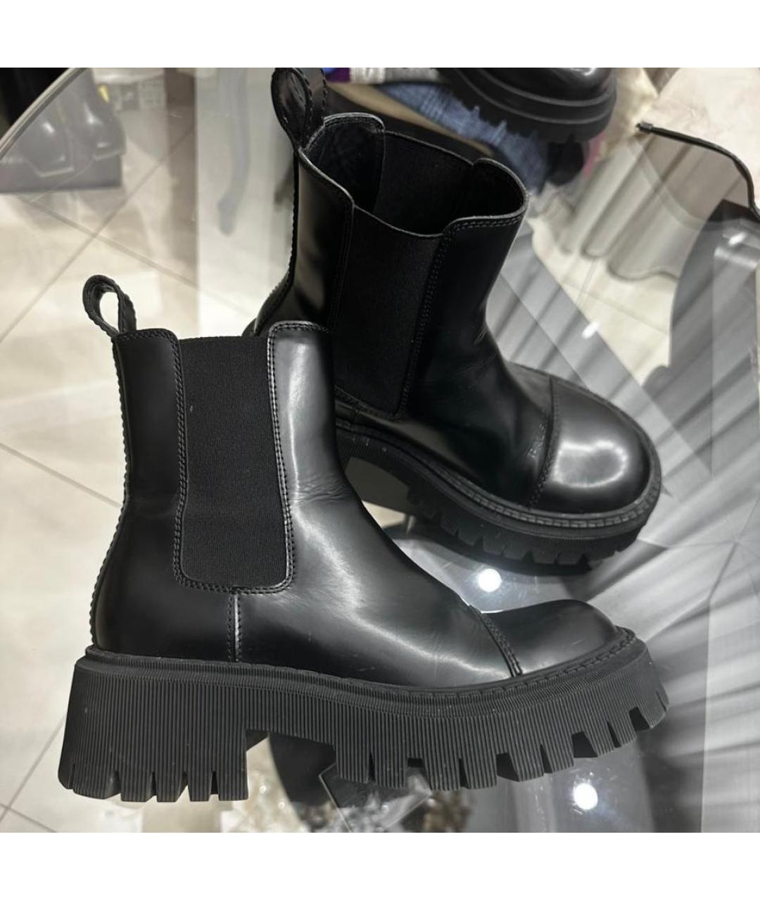 BALENCIAGA Черные кожаные ботинки, фото 7