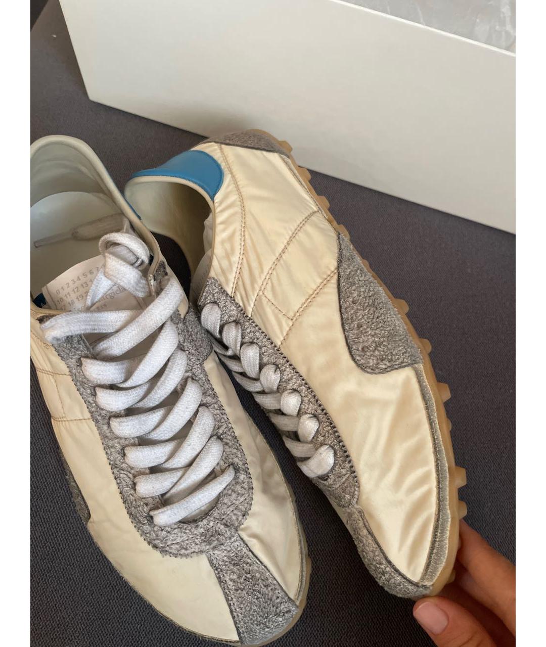 MAISON MARGIELA Бежевые синтетические кроссовки, фото 8