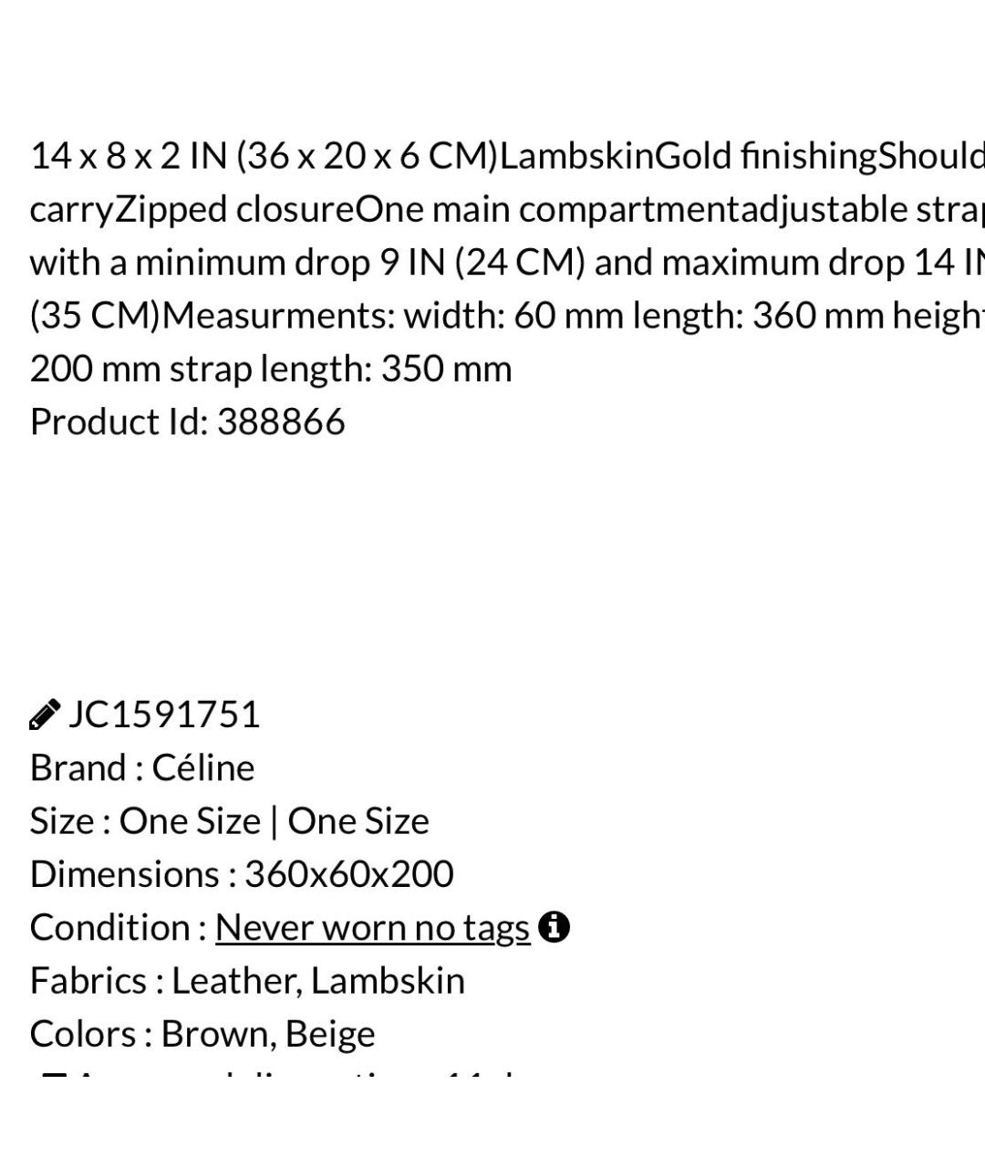 CELINE Бежевая сумка с короткими ручками, фото 6