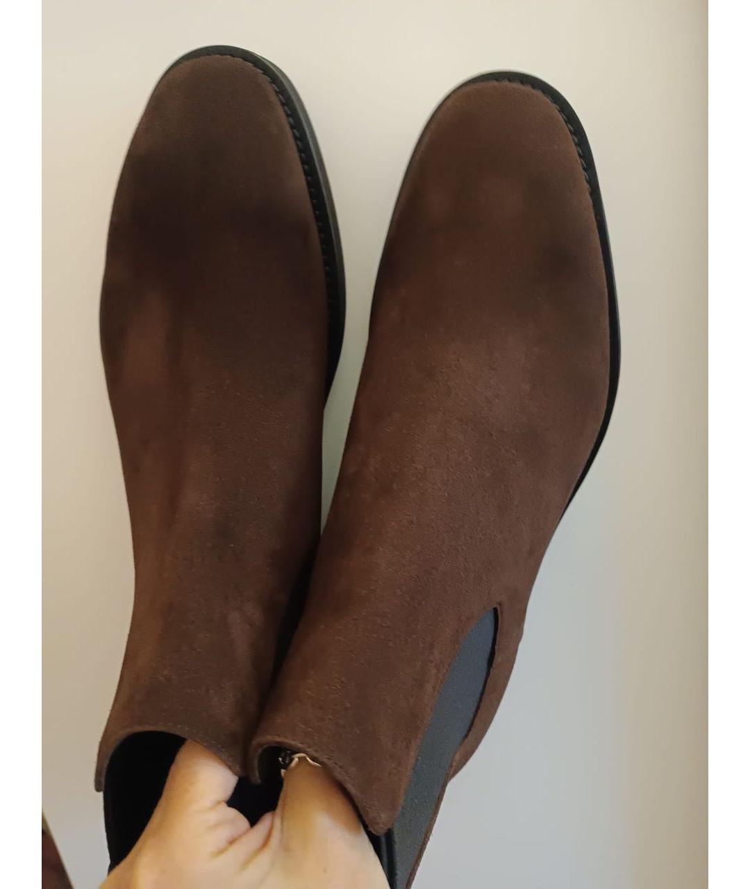 PRADA Коричневые замшевые высокие ботинки, фото 4